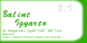 balint igyarto business card